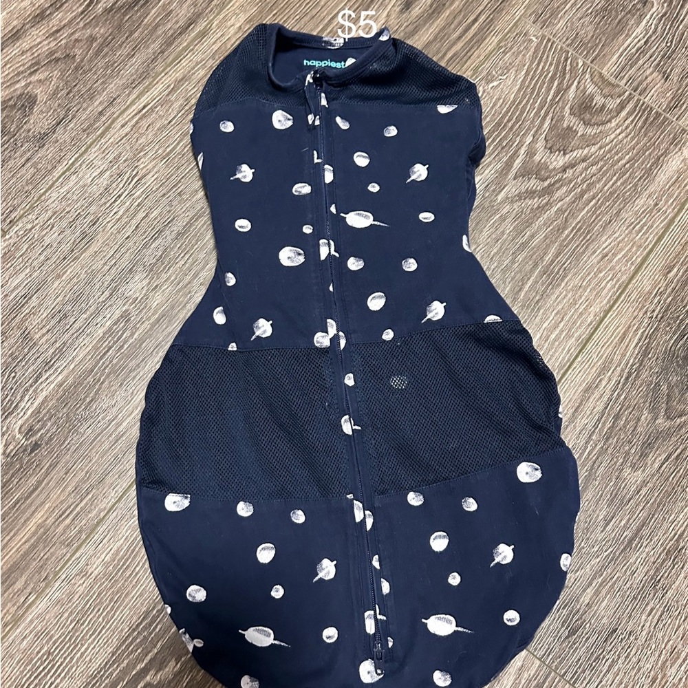 Happiest Baby Navy Sleep Sack with White Planet Design